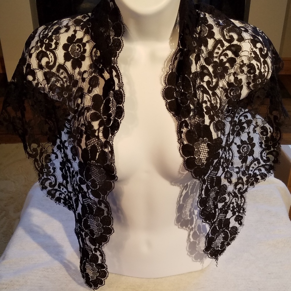 Black lace shawl